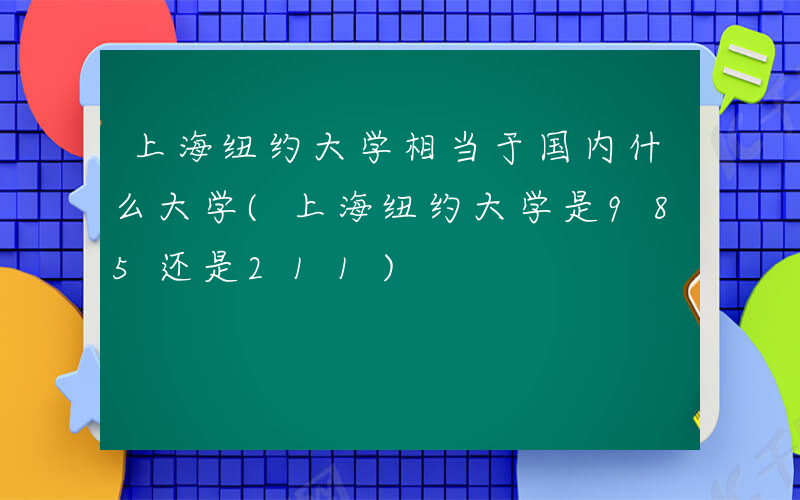 上海纽约大学相当于国内什么大学(上海纽约大学是985还是211)